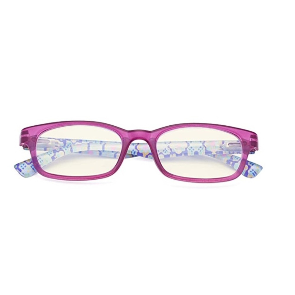 CessBlue Purple Rectangle Blue Light 2.00 Reading Nerd Glasses Readers 118196